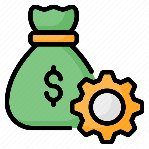 Money, management, money bag, budget, finance, gear, cog wheel icon - Download on Iconfinder