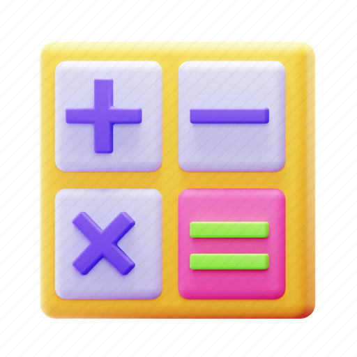 Calculator, math, education, economy, finance, objective 3D illustration - Download on Iconfinder