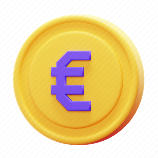 Coin, euro, money, currency, commerce, economy, finance 3D illustration - Download on Iconfinder