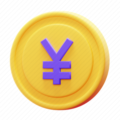 Coin, yen, money, currency, finance, economy, cash 3D illustration - Download on Iconfinder