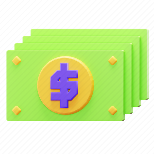 Money, stack, payment, dollar, cash, finance, economy 3D illustration - Download on Iconfinder