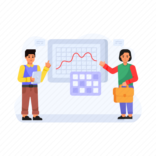Business chart, business presentation, business training, business discussion, data analysis illustration - Download on Iconfinder