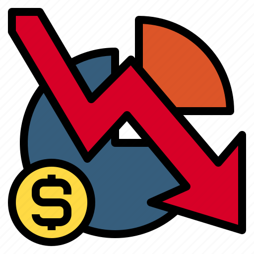 Coin, down, crisis, financial, arrow, business, currency icon - Download on Iconfinder