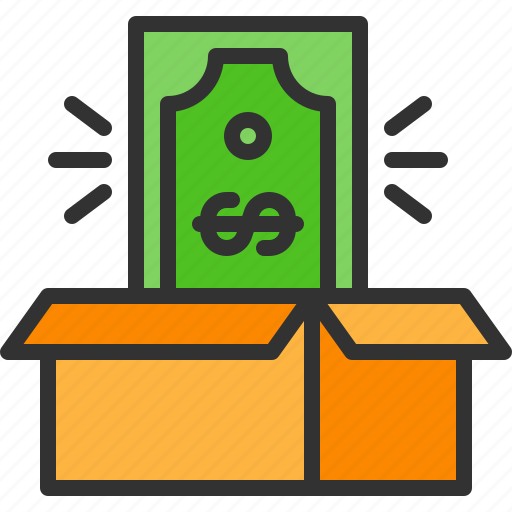 Box, dollar, finance, money, unboxing icon - Download on Iconfinder