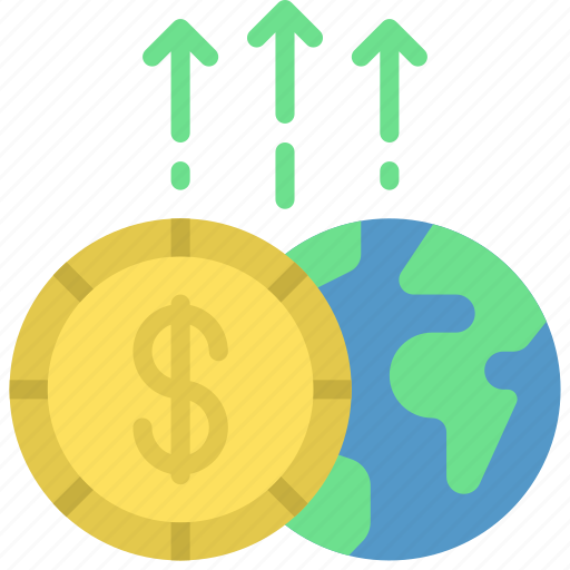 Global, sales, increase, money, earth, national icon - Download on Iconfinder