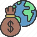 global, globe, earth, moneybag, economics
