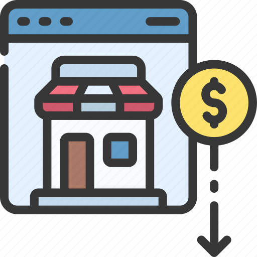 Low, ecommerce, sales, onlineshop, store, loss icon - Download on Iconfinder