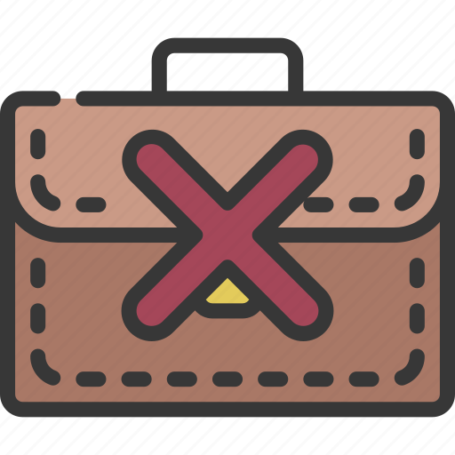 No, job, work, prohibited, briefcase, cross icon - Download on Iconfinder