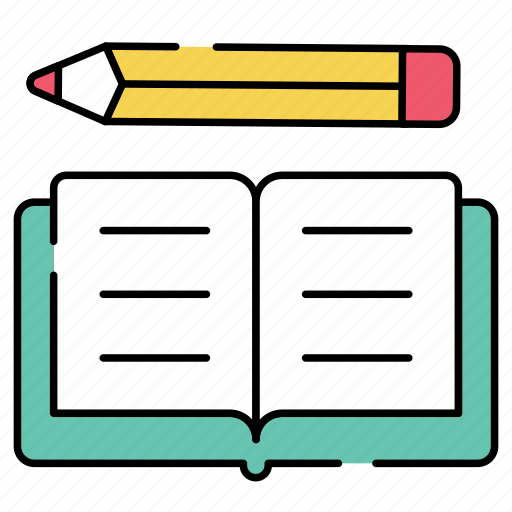 Book writing, content writing, notebook, notepad, homework icon - Download on Iconfinder