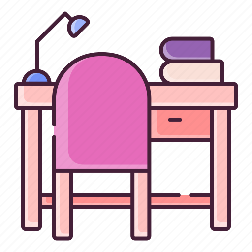 Desk, table, furniture, chair, reading table icon - Download on Iconfinder