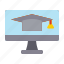 online learning, graduation, cap 