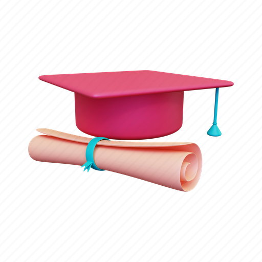 Toga hat, hat, graduation, diploma, education, university 3D illustration - Download on Iconfinder