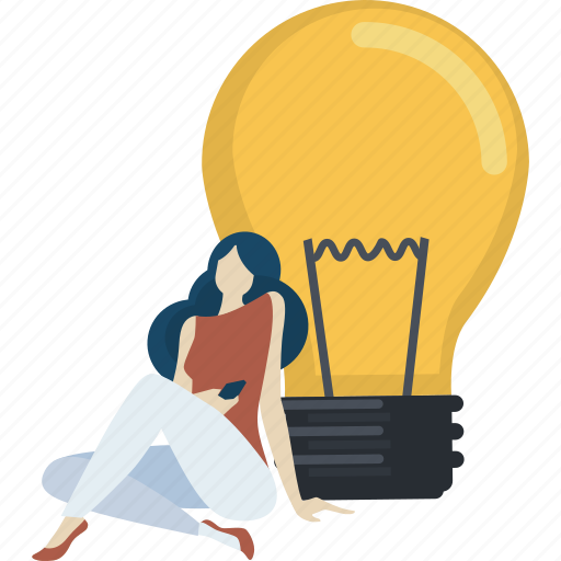 Idea, innovation, development, creativity, light bulb, creative, people illustration - Download on Iconfinder