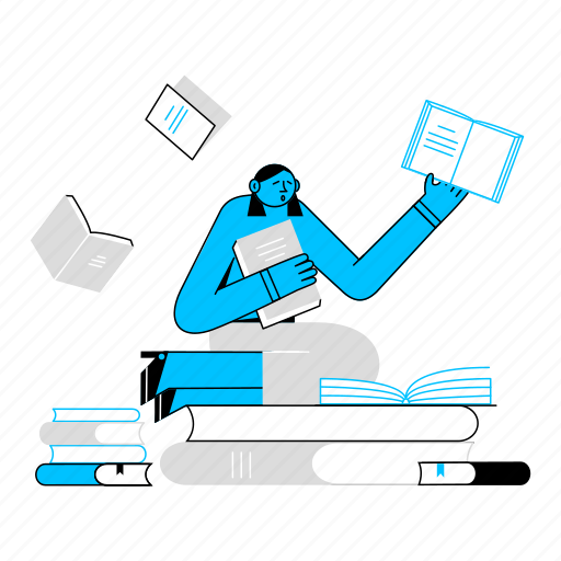 Education, book, study, learning, knowledge, read, reading illustration - Download on Iconfinder