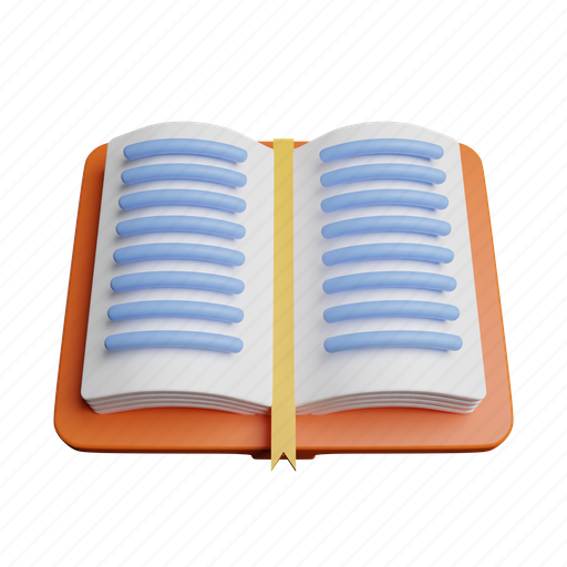 Reading, book, front, education, school, learning, study 3D illustration - Download on Iconfinder