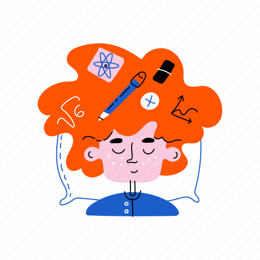 Thoughts, head, mind, book, education, task, thinking illustration - Download on Iconfinder
