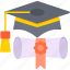 graduation, cap, academia, diploma, education, graduate 