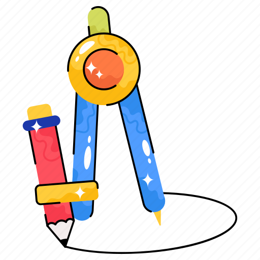 Compass, pencil, equipment, stationery, divider icon - Download on Iconfinder