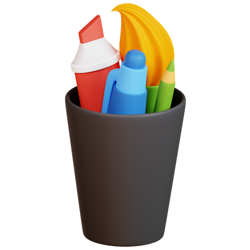 Stationery, pen, brush, paint brush, highlighter icon - Free download