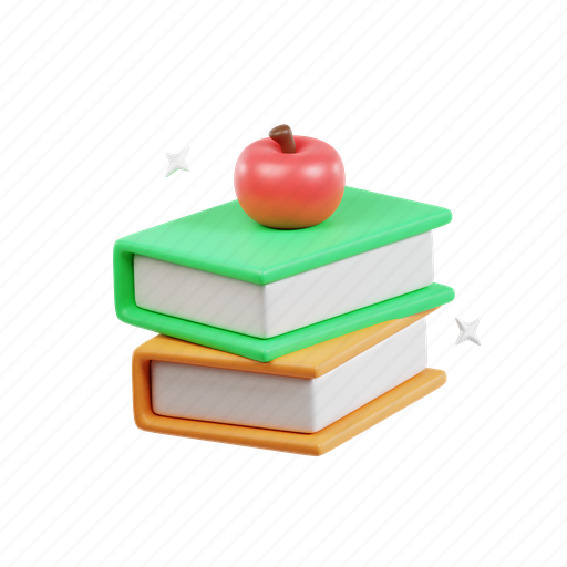 Knowledge, books, education, notebook, library, reading, studying 3D illustration - Download on Iconfinder