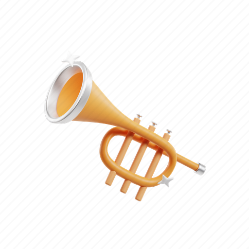 Trumpet, instrument, music 3D illustration - Download on Iconfinder
