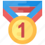 1st position, medal, position holder, star medal, winner 