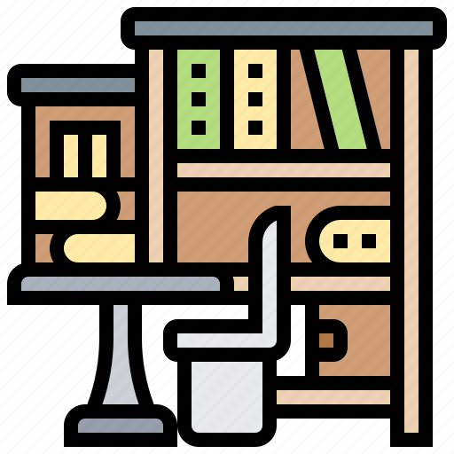 Books, bookshelf, library, reading, study icon - Download on Iconfinder