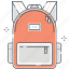 backpack, bag, carry, lesson, school, student 
