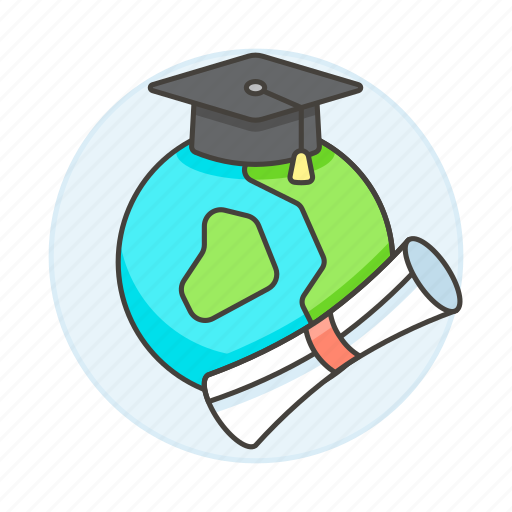 International, certification, world, mortarboard, graduation, education, achievement icon - Download on Iconfinder