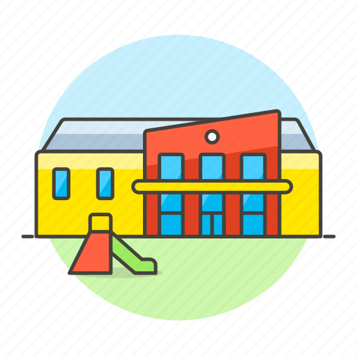 Building, education, institution, instruction, kindergarden, kindergarten, playground icon - Download on Iconfinder