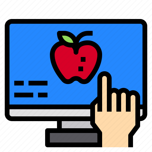 Apple, education, hand, monitor icon - Download on Iconfinder