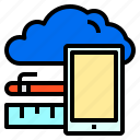 cloud, education, pen, screen, smartphone