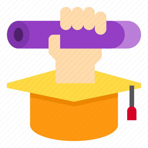 Cap, education, graduation, hand icon - Download on Iconfinder