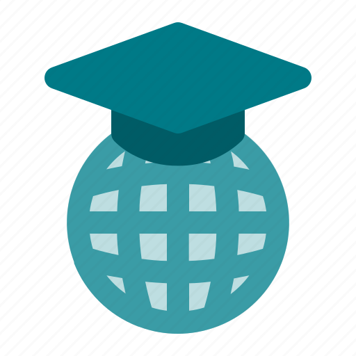 Cap, degree, globe, graduation, graduation cap, hat, international icon - Download on Iconfinder