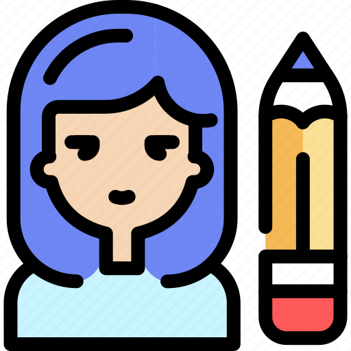 Annoyed, education, pencil, study, teacher, woman icon - Download on Iconfinder