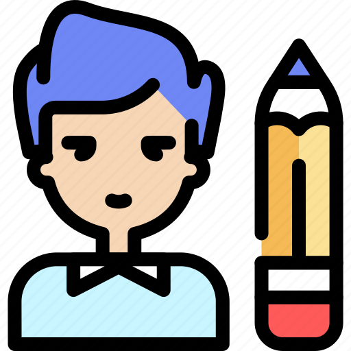 Avatar, boy, education, man, pencil, school, study icon - Download on Iconfinder