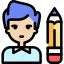 avatar, boy, education, man, pencil, school, study 