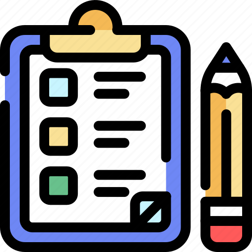 Assignment, document, education, list, paper, pencil, to do icon - Download on Iconfinder