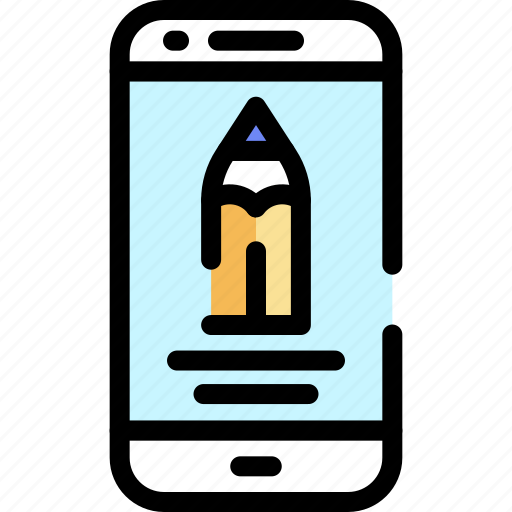 Assignment, cellphone, education, homework, online, pencil, phone icon - Download on Iconfinder