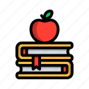 apple, book, education, school