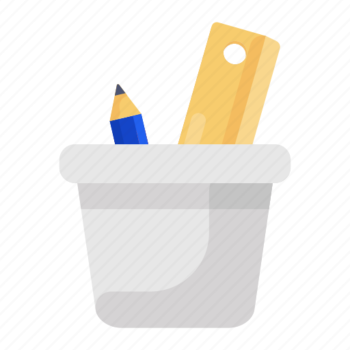 Office accessory, pencil case, pencil cup, pencil holder, pencil stand, stationery holder, stationery item icon - Download on Iconfinder