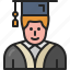 mortarboard, user, person, graduate, man, university, avatar 