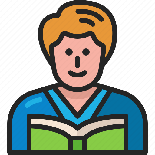 Male, student, person, user, man, avatar, reading icon - Download on Iconfinder