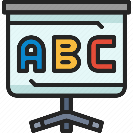 Display, screen, presentation, projector, tripod, abc icon - Download on Iconfinder