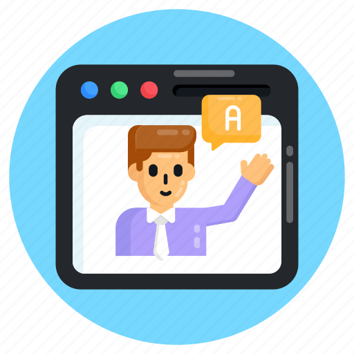 Online class, video lecture, virtual lecture, virtual class, e learning icon - Download on Iconfinder