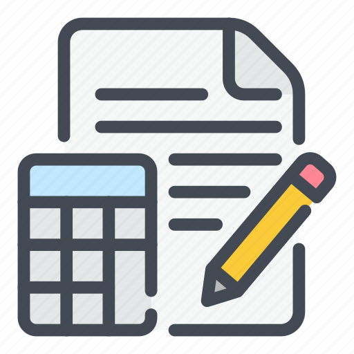Calculator, pencil, document, accounting, exam, test, quiz icon - Download on Iconfinder