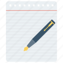 note, paper, pen, pencil, writing icon