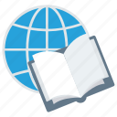 book, book with world, diary, diary book icon, earth, globe, world