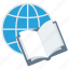 book, book with world, diary, diary book icon, earth, globe, world 