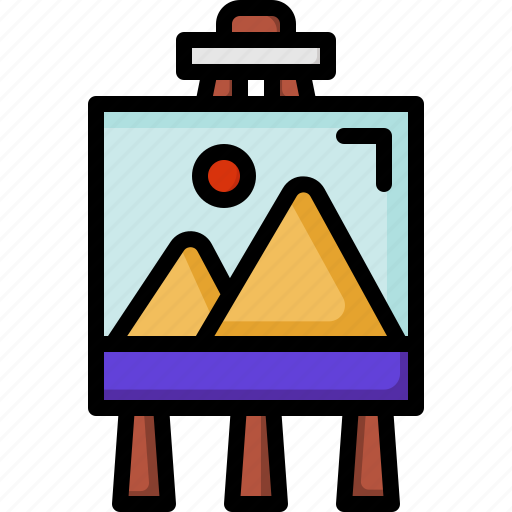 Easel, paint, brush, canvas, creative, landscape, painting icon - Download on Iconfinder